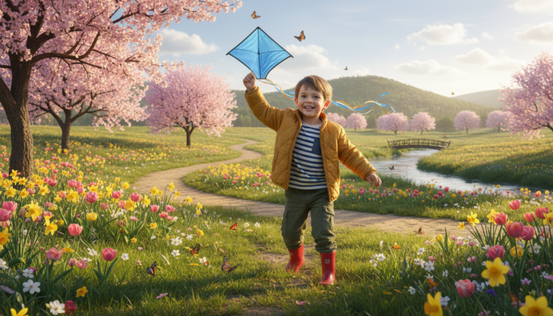 dete se igra na prolećnom suncu dete se igra na prolećnom suncu